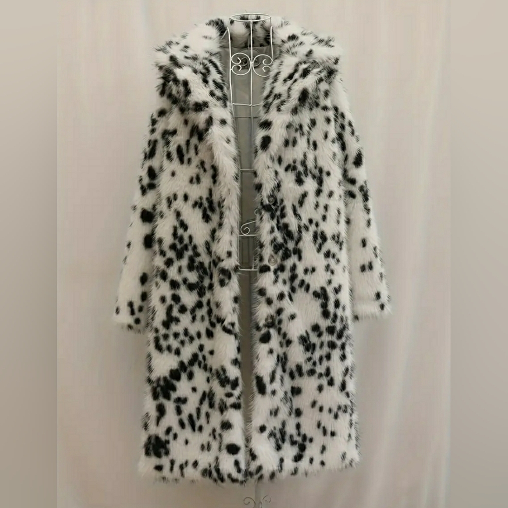 Lynx Print Faux Fur Coat NEW! - Picture 2 of 4